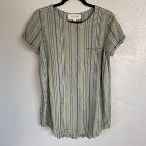 Anthropologie Cloth & Stone Vertical Stripe Button Dress